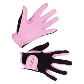   KERBL Lilli Starlight gyermek lovaglókesztyű, fekete/pink, M