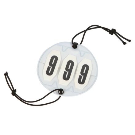 KERBL Rajtszámok versenyhez, 3 számjegy, gumipánntal rögzítéssel, párban