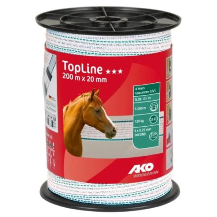Szalag Topline 200m/20mm fehér-zöld